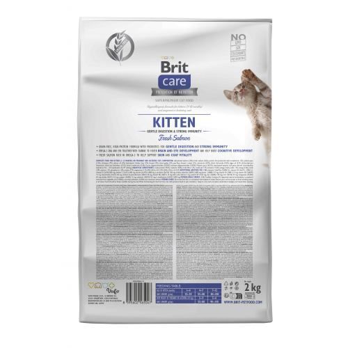 Сухой корм Brit Care Cat by Nutrition Kitten Gentle Digestion Strong Immunity для котят, с лососем, 2 кг 172542 фото