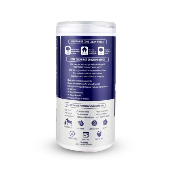 Серветки вологі Pet Clean PET GROOMING WIPES для грумінгу домашніх тварин щоденне очищення з ароматом японської вишні 50шт CCPG50 фото