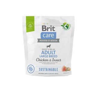 Сухой корм Brit Care Dog Sustainable Adult Large Breed для собак больших пород, с курицей и насекомыми, 1 кг 172181 фото